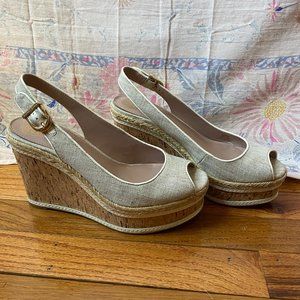 Vince Camuto Women's Sanura Peep-Toe Cork Wedge